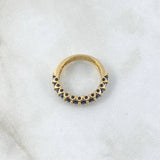 Anillo Churumbela Vertebral 2.65gr / T5 1/4 / Circones Azul Rey Oro Amarillo 18K