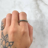Anillo Churumbela Vertebral 2.65gr / T5 1/4 / Circones Azul Rey Oro Amarillo 18K