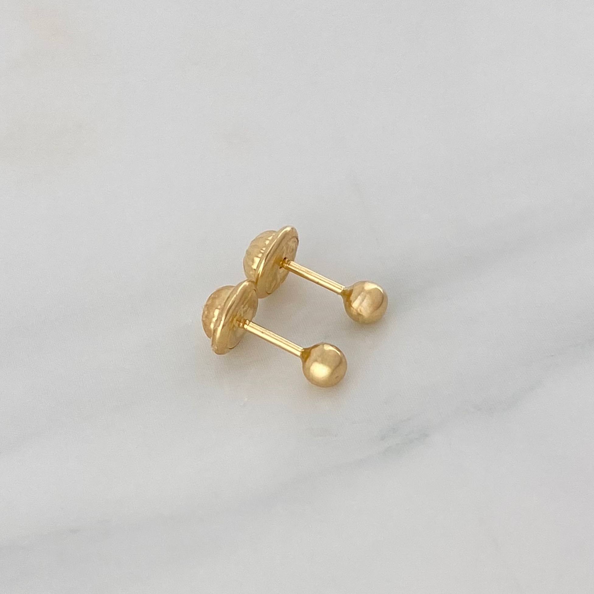 Topos Bola Lisa 0.45 g / 3 mm Oro Amarillo 18K