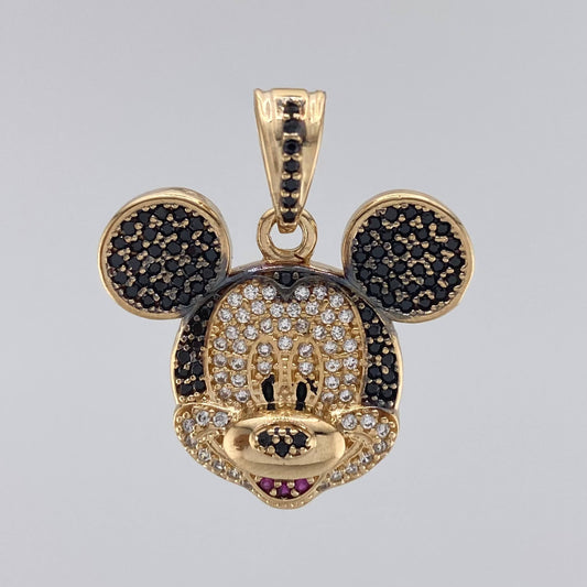 Dije Raton 6.35 g / 2.5 cm Dos Oros Negro Amarillo  18K