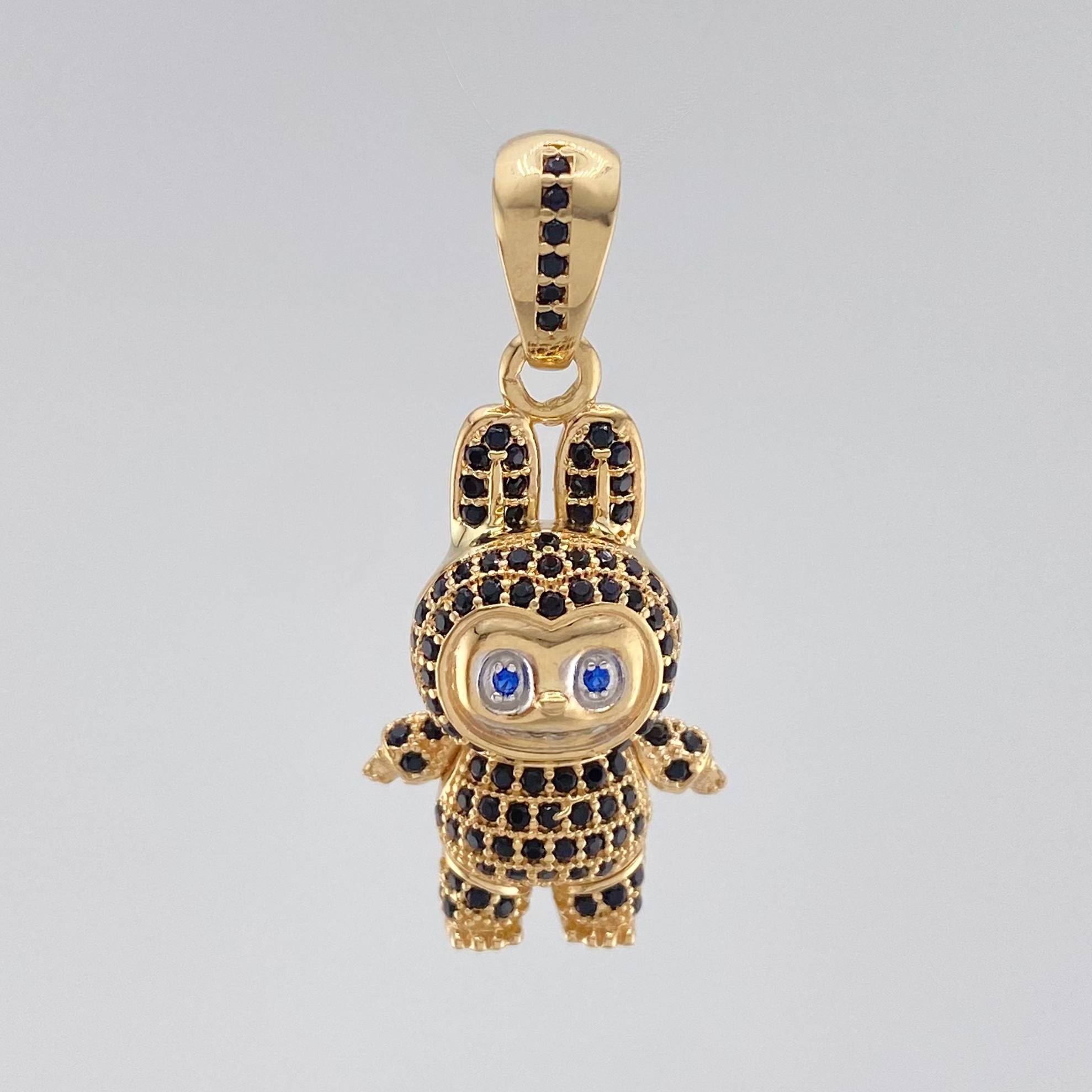 Dije Conejo Sonriente 5.9 g / 3.5 cm Dos Oros Amarillo Blanco 18K