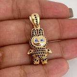 Dije Conejo Sonriente 5.9 g / 3.5 cm Dos Oros Amarillo Blanco 18K