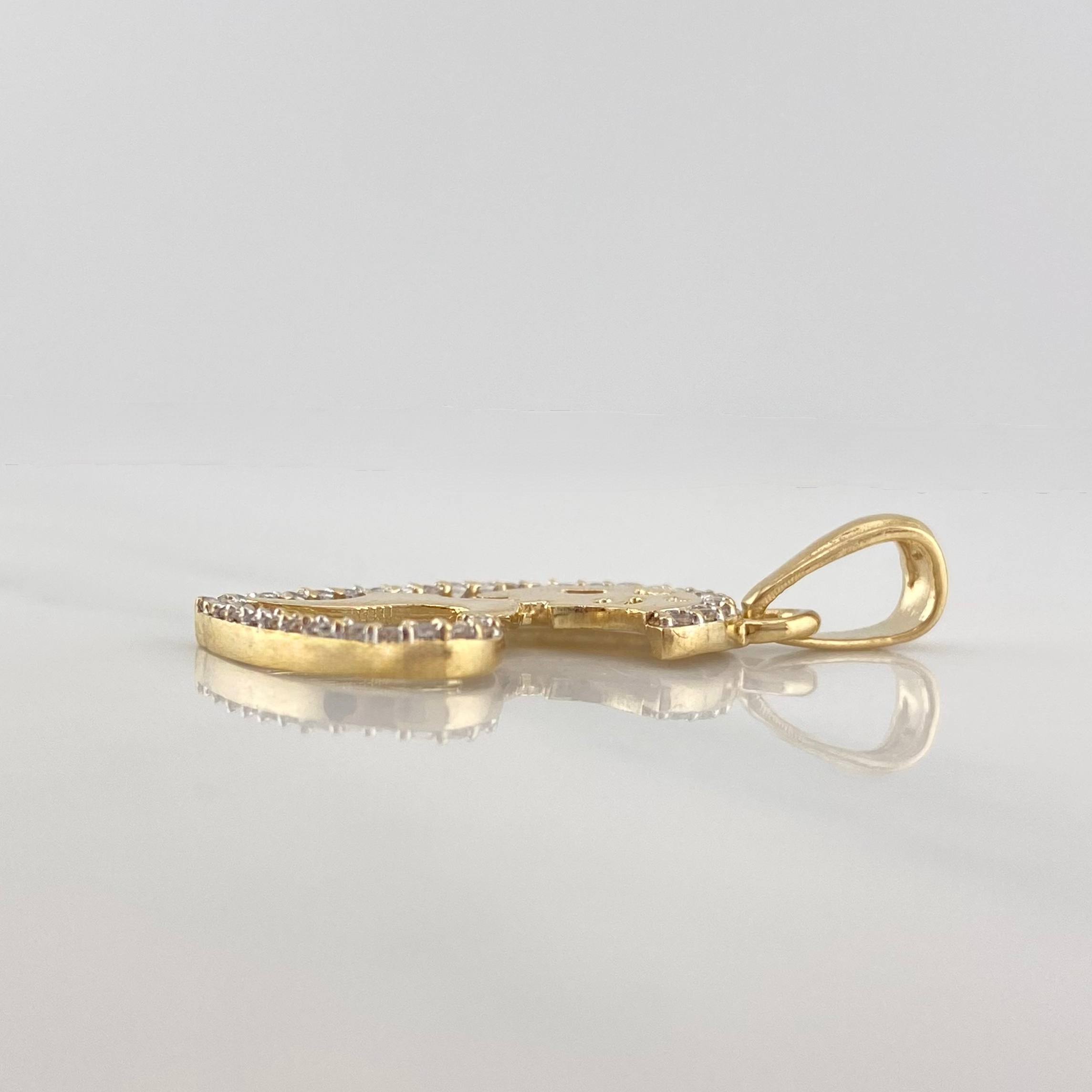 Dije Corazon 2.3 g / 3 cm Dos Oros Amarillo Blanco 18K