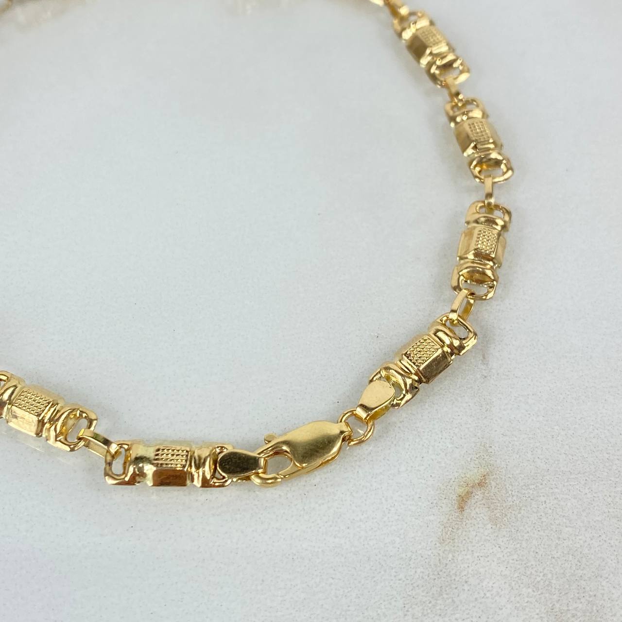 Pulso Rustico Escamado 4.4gr / 21cm / 4mm Oro Amarillo ©