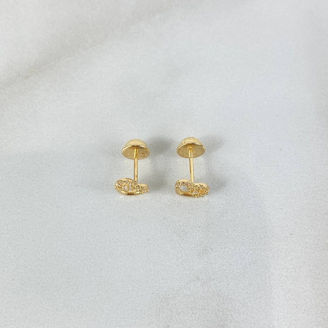Topos Silueta Corazon 0.8gr / Circones Blancos Oro Amarillo ©