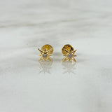 Topos Estrella De David 0.8gr / Circon Blanco Oro Amarillo ©