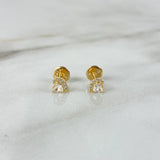 Topos Corazon Circon 0.8gr / Blanco Circones Blancos Oro Amarillo ©