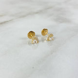 Topos Corazon Circon 0.8gr / Blanco Circones Blancos Oro Amarillo ©