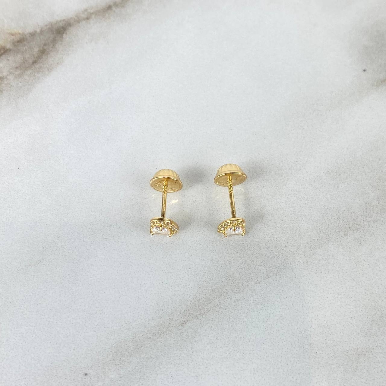 Topos Corazon Circon 0.8gr / Blanco Circones Blancos Oro Amarillo ©