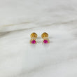 Topos Corazon Circon 0.75gr / Fucsia Circones Blancos Oro Amarillo ©