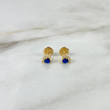 Topos Corazon Circon 0.75gr / Azul Circones Blancos  Oro Amarillo ©