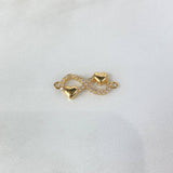 Herraje Infinito Corazones 1.9gr / 2.5cm / Circones Blancos Oro Amarillo ©