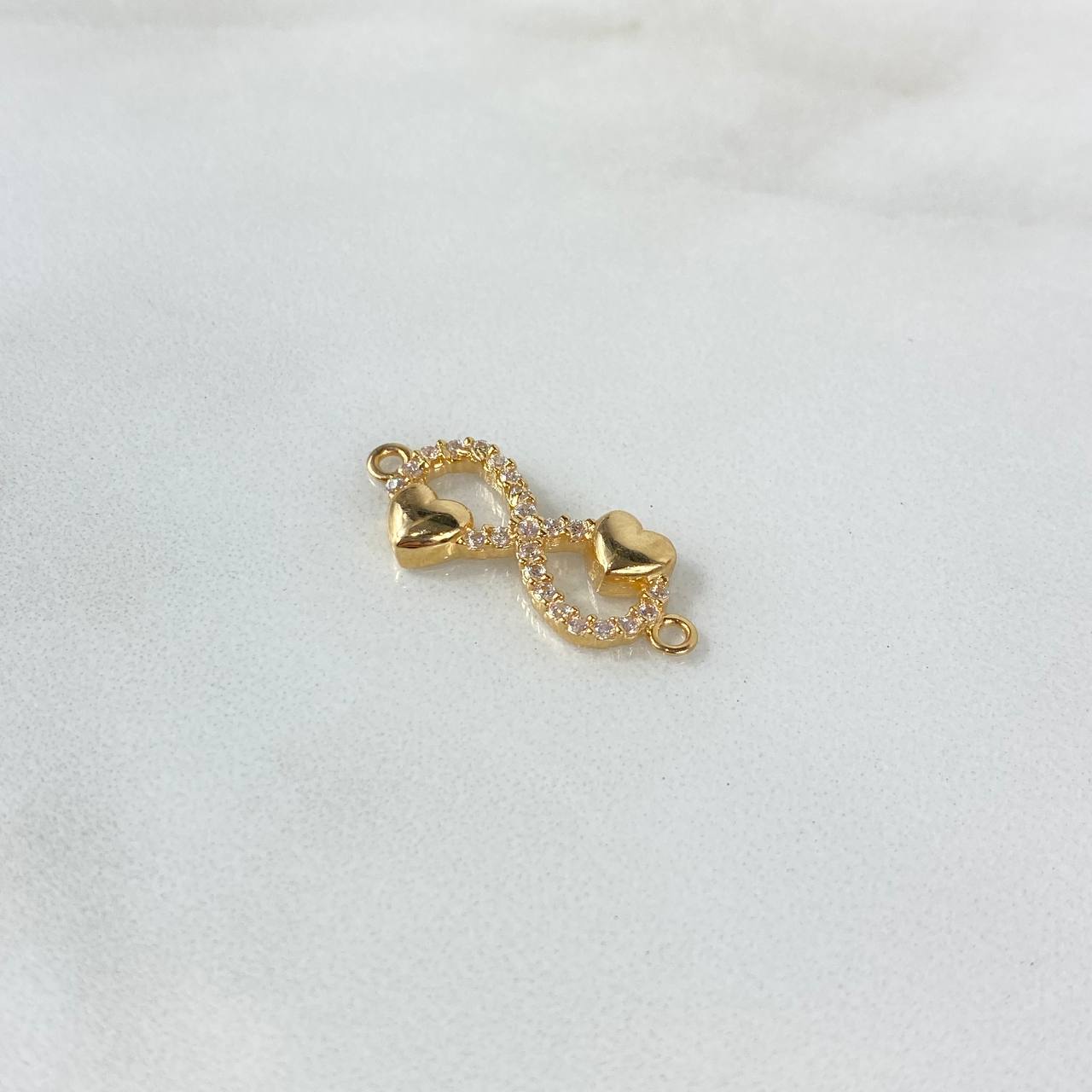 Herraje Infinito Corazones 1.9gr / 2.5cm / Circones Blancos Oro Amarillo ©