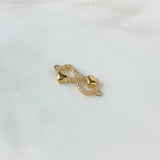 Herraje Infinito Corazones 1.9gr / 2.5cm / Circones Blancos Oro Amarillo ©