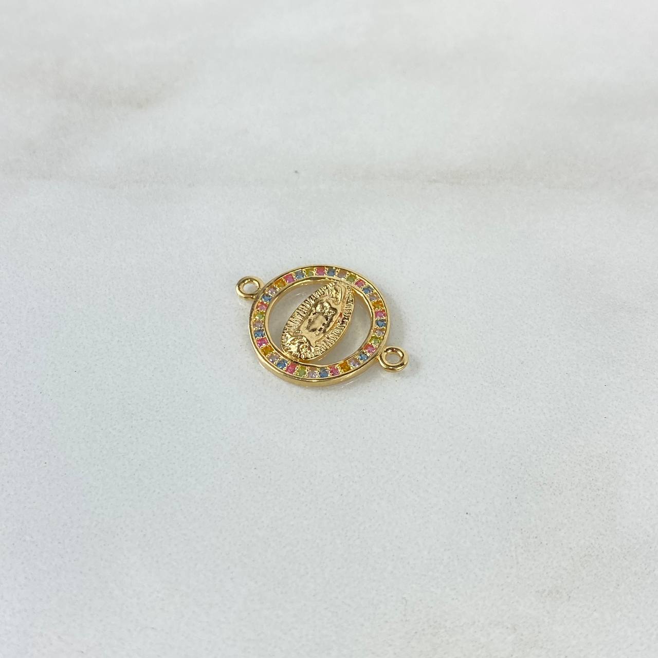 Herraje Virgen de Guadalupe 1.8gr / 2.2cm / Circones de Colores Oro Amarillo ©