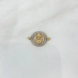 Herraje Virgen de Guadalupe 1.85gr / 2.2cm / Circones Blancos Dos Oros Amarillo Blanco ©