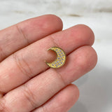 Herraje Media Luna 1.1gr / 1cm / Circones Blancos Oro Amarillo ©
