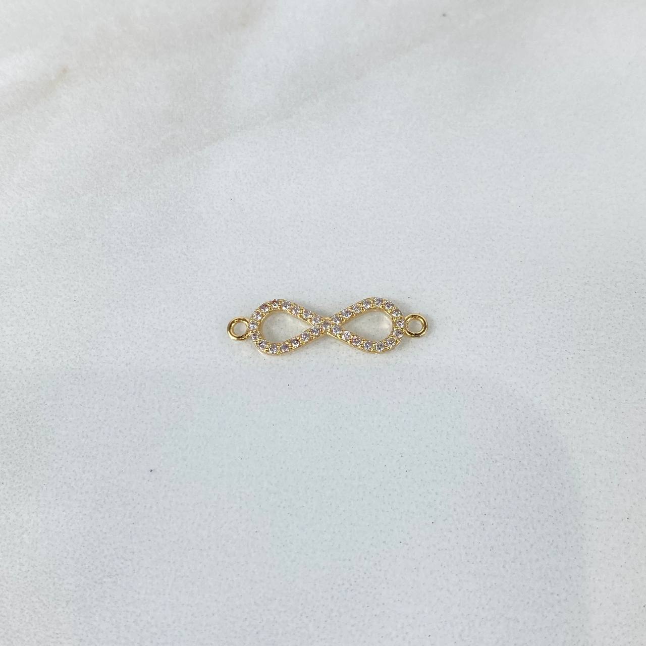 Herraje Infinito 0.65gr / 2.1cm / Circones Blancos Oro Amarillo ©
