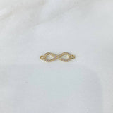 Herraje Infinito 0.65gr / 2.1cm / Circones Blancos Oro Amarillo ©