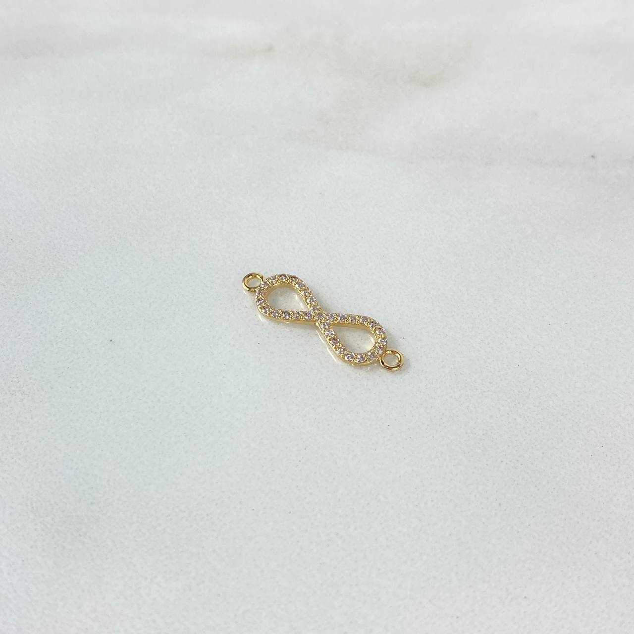 Herraje Infinito 0.65gr / 2.1cm / Circones Blancos Oro Amarillo ©