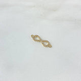 Herraje Infinito 0.65gr / 2.1cm / Circones Blancos Oro Amarillo ©
