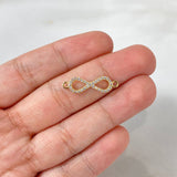 Herraje Infinito 0.65gr / 2.1cm / Circones Blancos Oro Amarillo ©