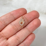 Herraje Mano Hamsa 0.65gr / 1.5cm / Circones Blancos Oro Blanco ©