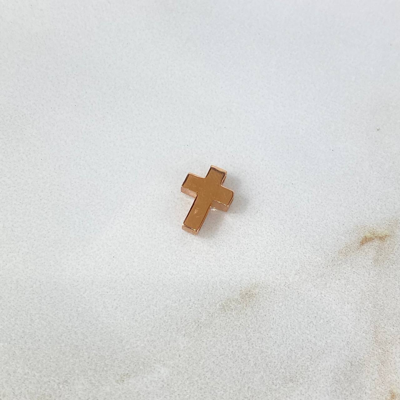 Herraje Cruz 0.7gr / 0.7cm / Oro Rosa ©