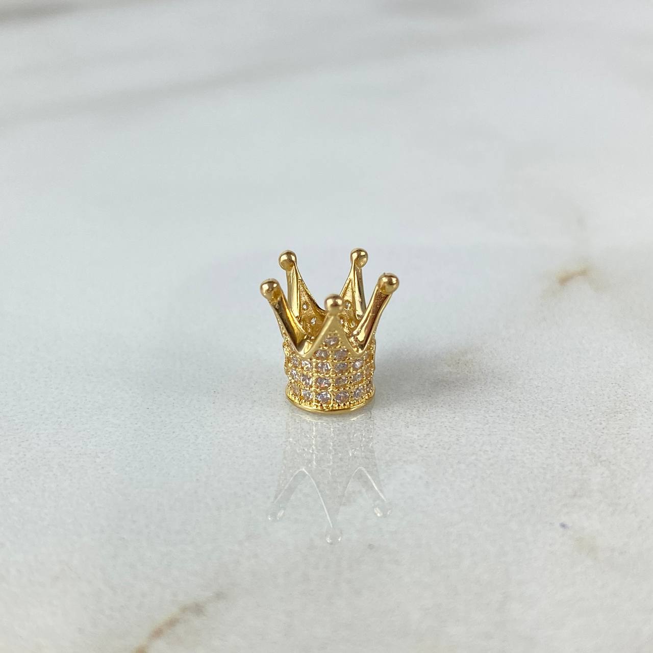 Herraje Corona 1.4gr / 1cm / Circones Blancos Oro Amarillo ©