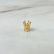 Herraje Corona 1.3gr / 1cm / Circones Blancos Oro Amarillo ©