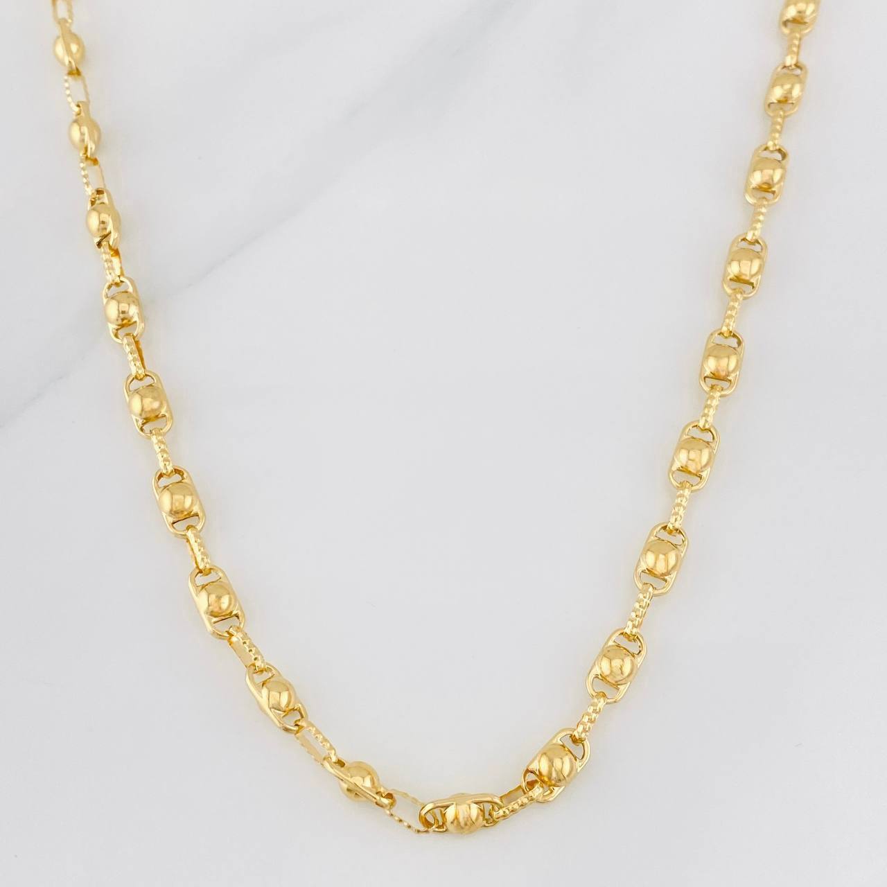Cadena Rustica Burbuja 14.35g / 60cm / 4.38mm Oro Amarillo 18K