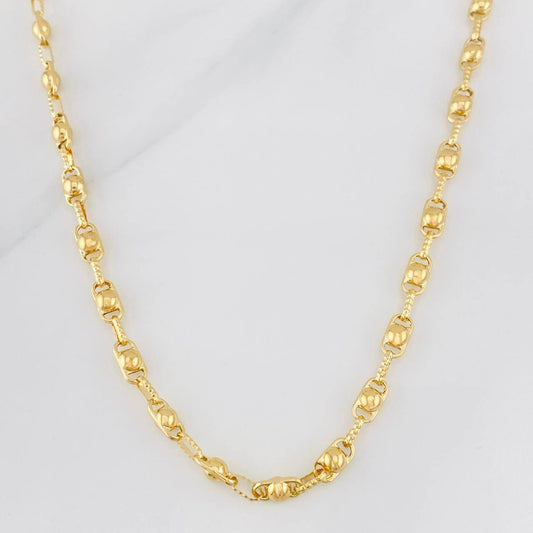 Cadena Rustica Burbuja 14.35g / 60cm / 4.38mm Oro Amarillo 18K