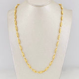 Cadena Rustica Barril Rayado 14.5g / 60cm / 3.6mm Oro Amarillo 18K