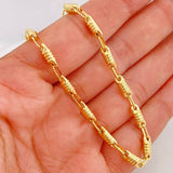 Cadena Rustica Barril Rayado 14.5g / 60cm / 3.6mm Oro Amarillo 18K
