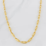 Cadena Rustica Barril Rayado 14.5g / 60cm / 3.6mm Oro Amarillo 18K