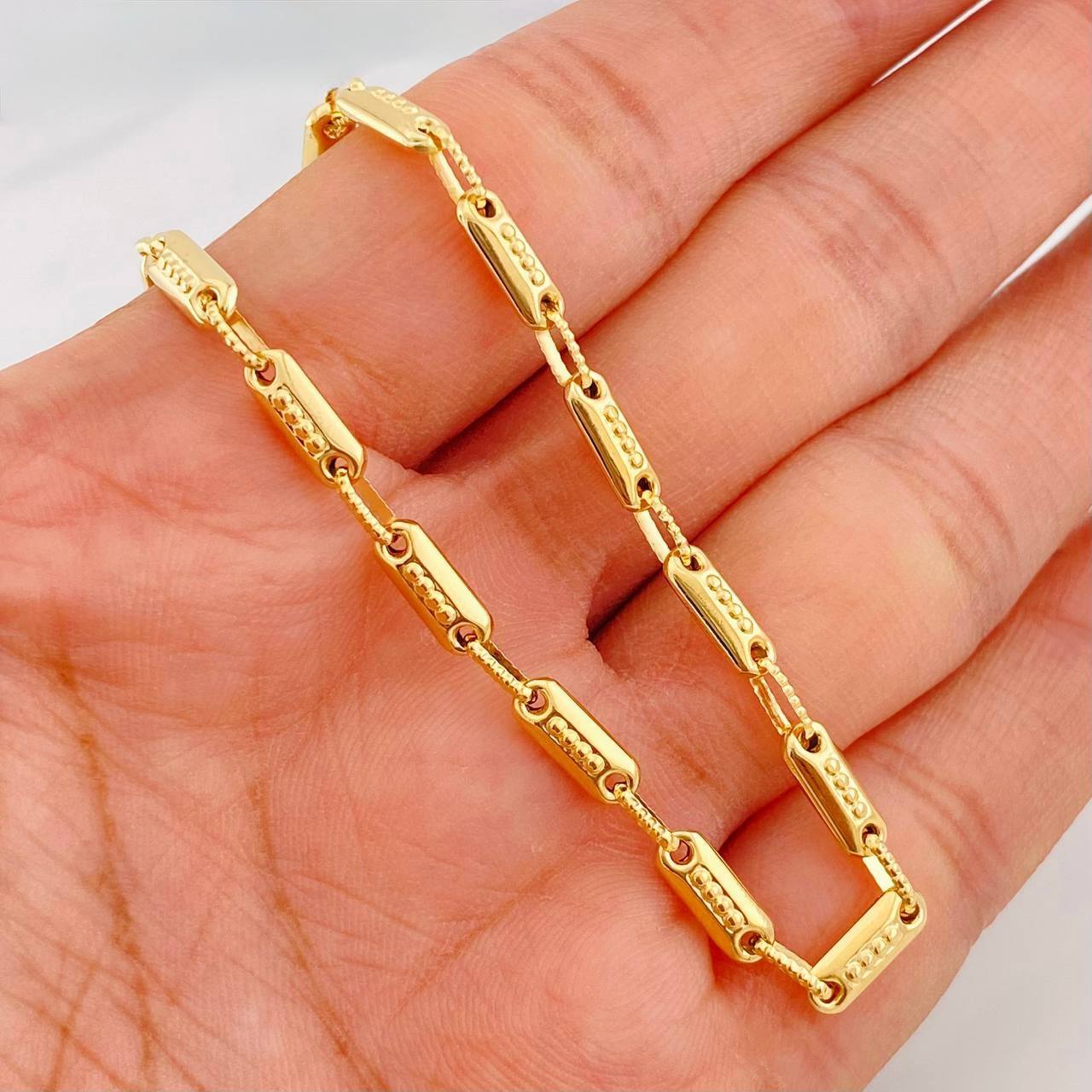 Cadena Rustica Cilindro 13.3g / 60cm / 3.87mm Oro Amarillo 18K