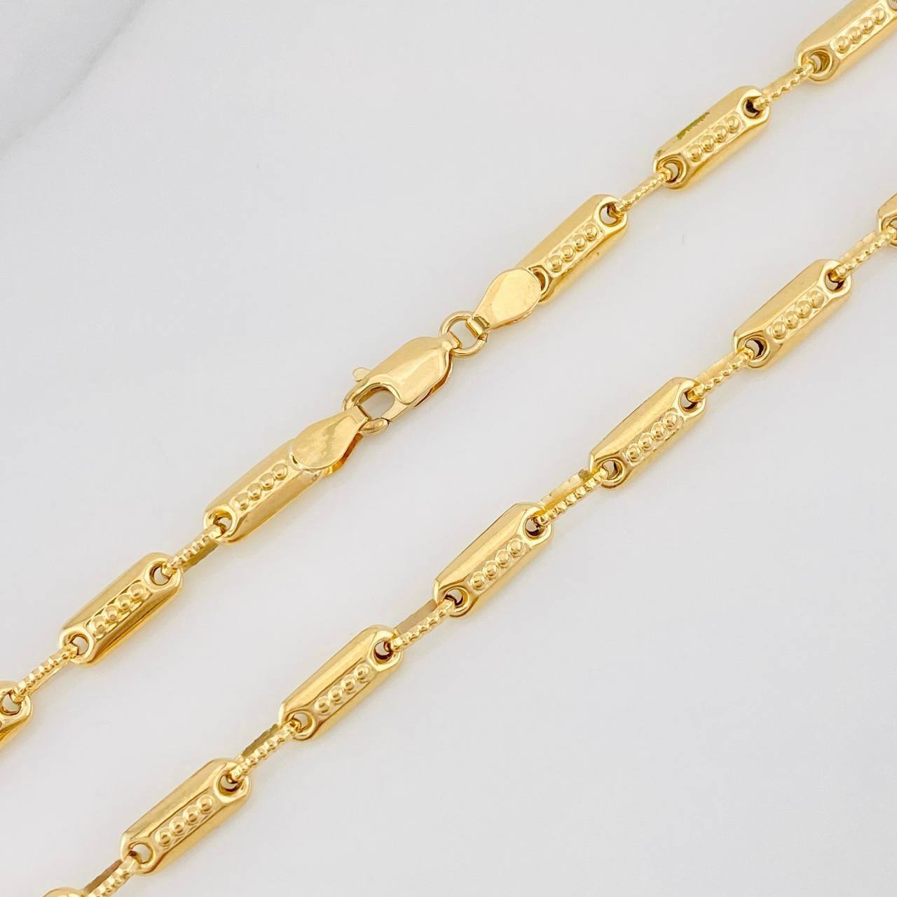 Cadena Rustica Cilindro 13.3g / 60cm / 3.87mm Oro Amarillo 18K