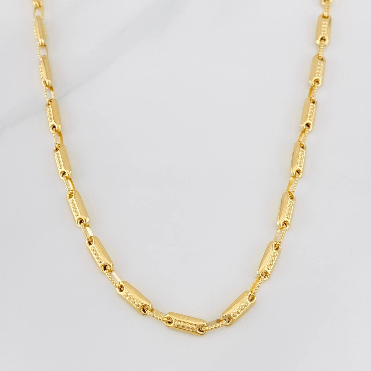 Cadena Rustica Cilindro 13.3g / 60cm / 3.87mm Oro Amarillo 18K