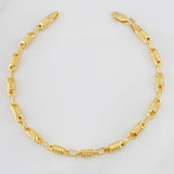 Pulso Rustico Barril Rayado 5.25g / 21cm / 3.8mm Oro Amarillo 18K