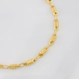 Pulso Rustico Barril Rayado 5.25g / 21cm / 3.8mm Oro Amarillo 18K