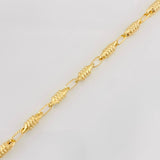 Pulso Rustico Barril Rayado 5.25g / 21cm / 3.8mm Oro Amarillo 18K