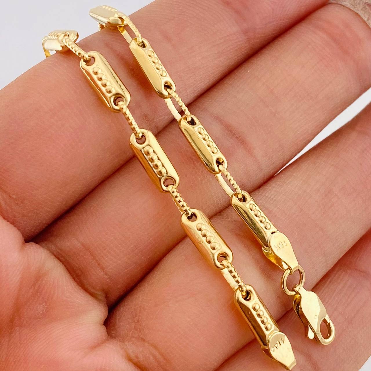 Pulso Rustico Cilindro 4.9g / 20cm / 3.77mm Oro Amarillo 18K