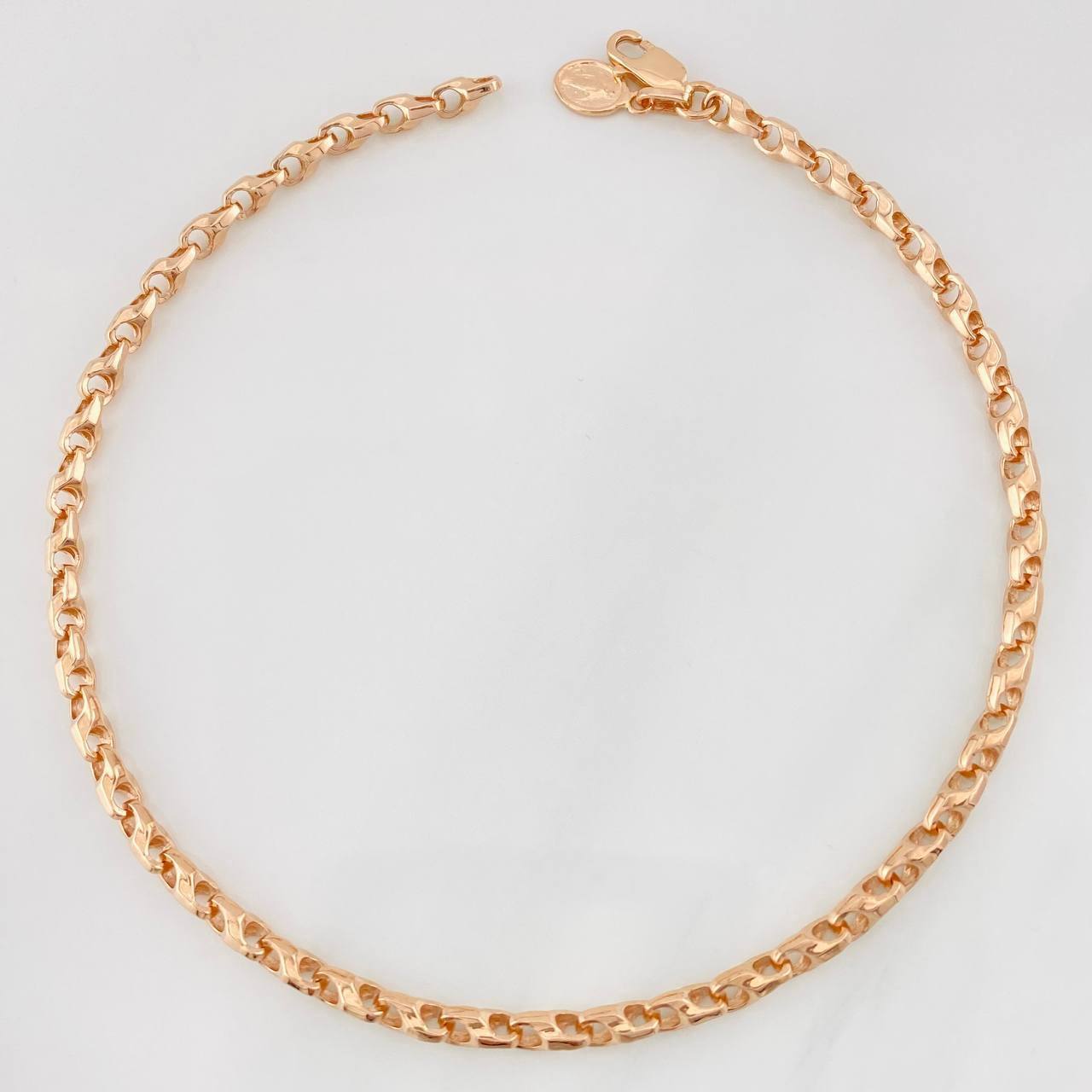 Tobillera Rustico Espiga 12.2g / 26cm / 3.33mm Oro Rosa 18K