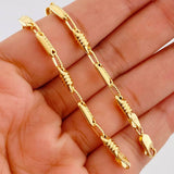 Pulso Rustico Barril Rayado 5.35g / 22cm / 3.92mm Oro Amarillo 18K