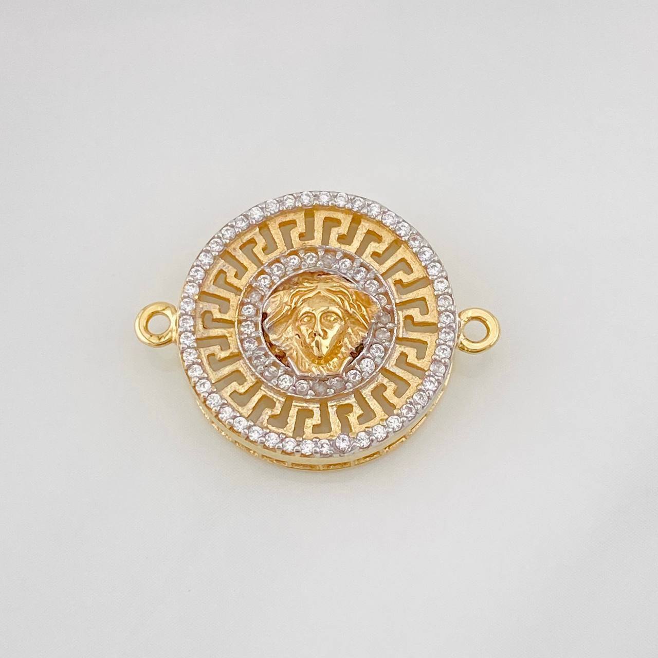 Herraje Medusa Tribal 3.7g / 2.05cm Dos Oros Amarillo Blanco 18K