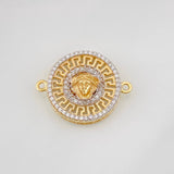 Herraje Medusa Tribal 3.7g / 2.05cm Dos Oros Amarillo Blanco 18K