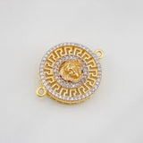 Herraje Medusa Tribal 3.7g / 2.05cm Dos Oros Amarillo Blanco 18K