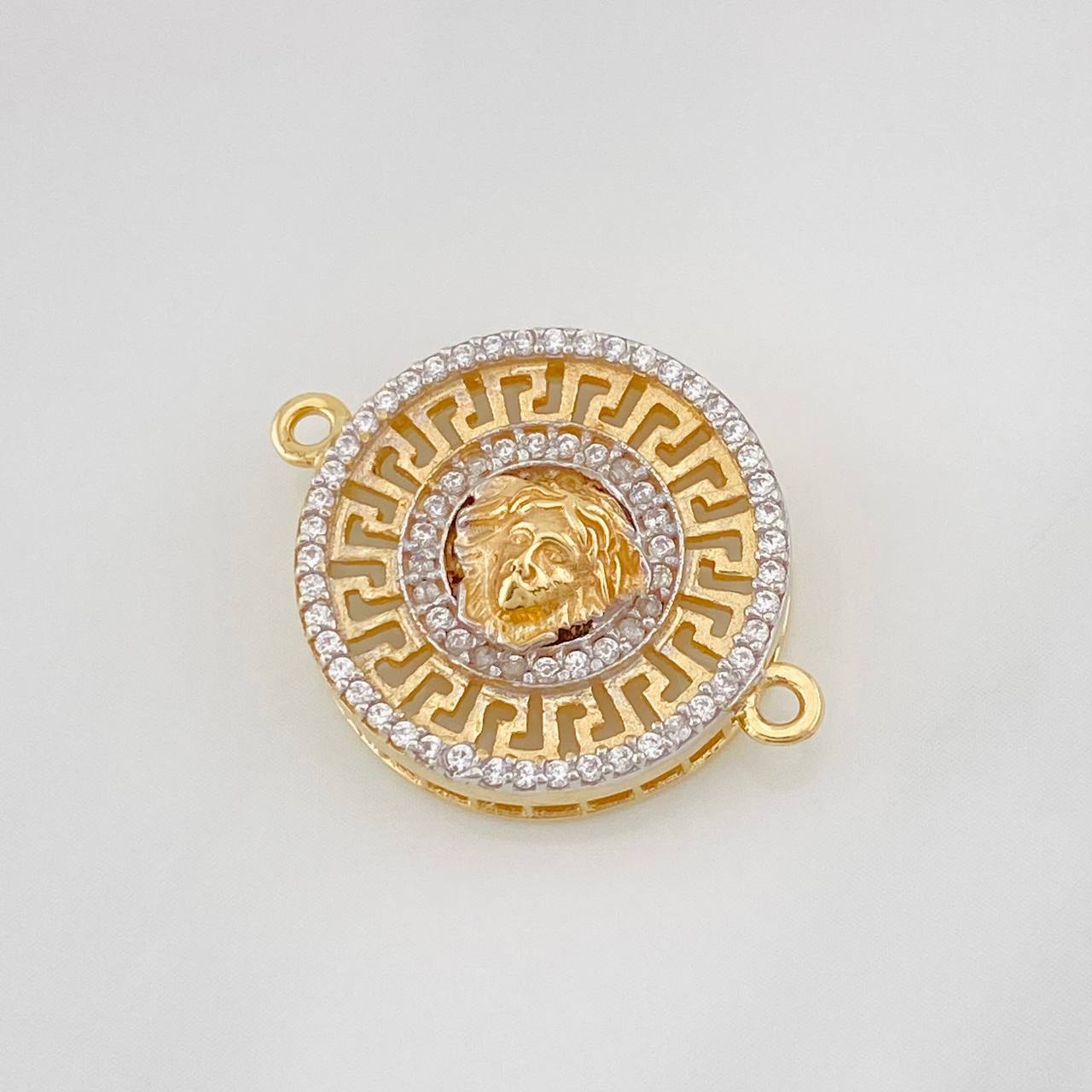 Herraje Medusa Tribal 3.7g / 2.05cm Dos Oros Amarillo Blanco 18K