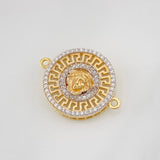 Herraje Medusa Tribal 3.7g / 2.05cm Dos Oros Amarillo Blanco 18K