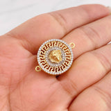 Herraje Medusa Tribal 3.7g / 2.05cm Dos Oros Amarillo Blanco 18K